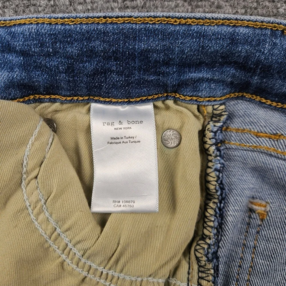 Rag & Bone Nina High-Rise Skinny Jeans Jinx Blue WDD22H2664TBJX Sz 27